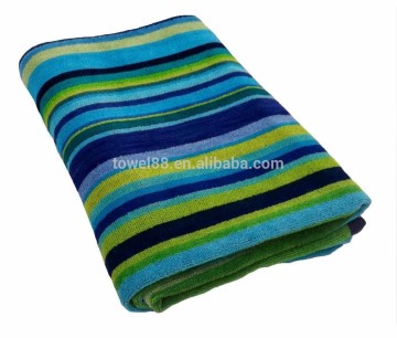 100% cotton colored striped yarn dyed jacquard beach towel