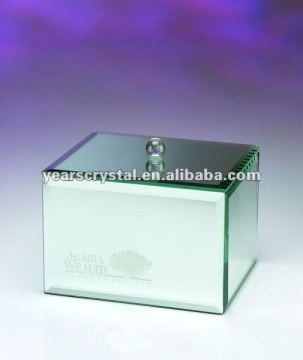 hot selling crystal jade glass jewelry box with laser engraved for souvenir and gift(R-0889