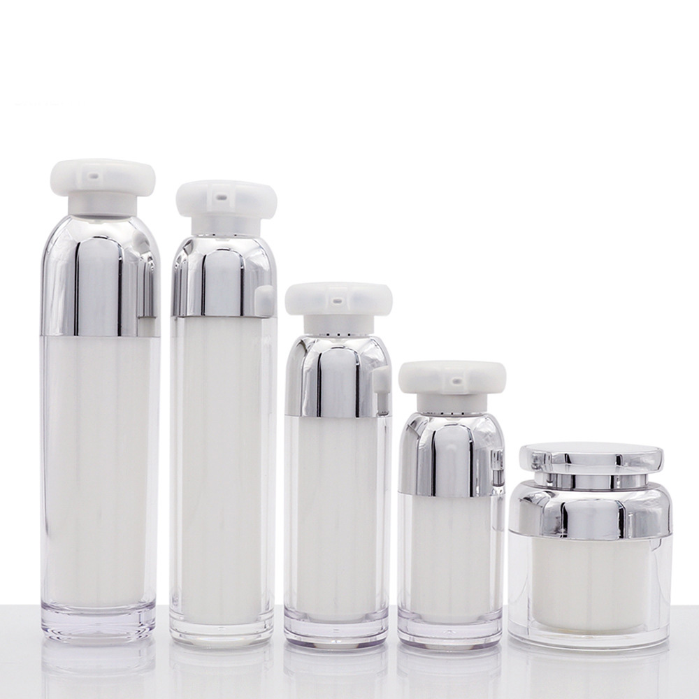 korean empty skin care plastic acrylic double wall sustainable cosmetics bottles and jars set 30ml 50ml 100ml