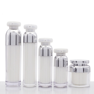 custom logo 30ml 50ml 100ml acrylic plastic cosmetic packaging lotion pump bottles and cream jar