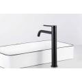 Stainless-steel matte black single handle tall basin faucet