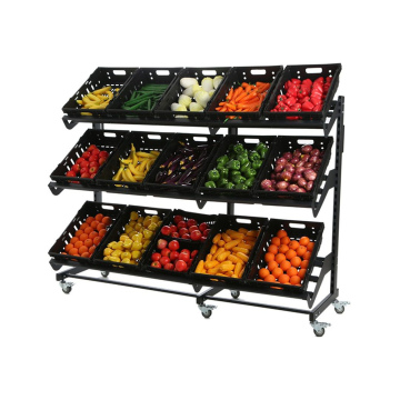 Mobile 2000mm Fruit and Vegetable Display Racks for Supermarkets