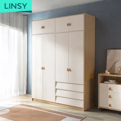 Linsy Two Doors Bedroom Set with Wardrobe Cabinet Designs - Modern Solid Wood Wardrobe FT1D