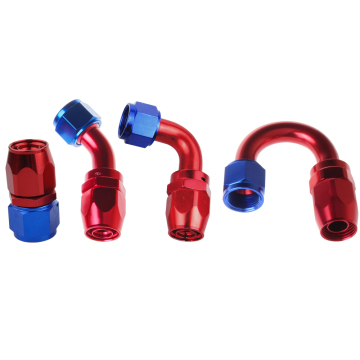 AN4-AN12 Swivel Oil/Fuel/Gas Line Tube Hose End Fitting Adaptor Kit 45°/90°/180°
