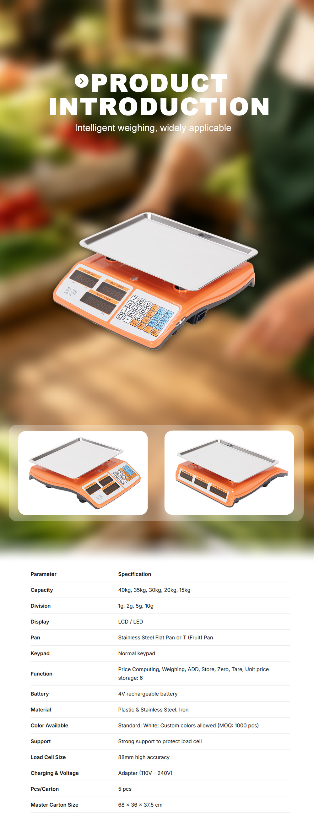 ACS‑820 Commercial Desktop Weighing Scale X