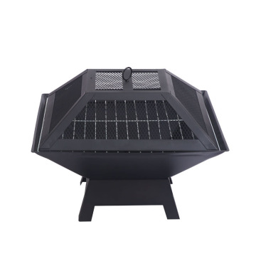 2 in 1 outdoor garden charcoal fire pit brazier with square barbecue charcoal barbecue for your backyard or patio