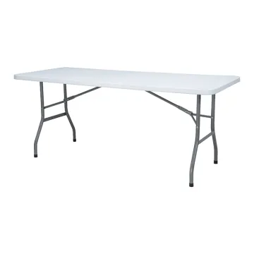 6FT Rectangle Plastic Trestle Folding Table with Stable HDPE Top