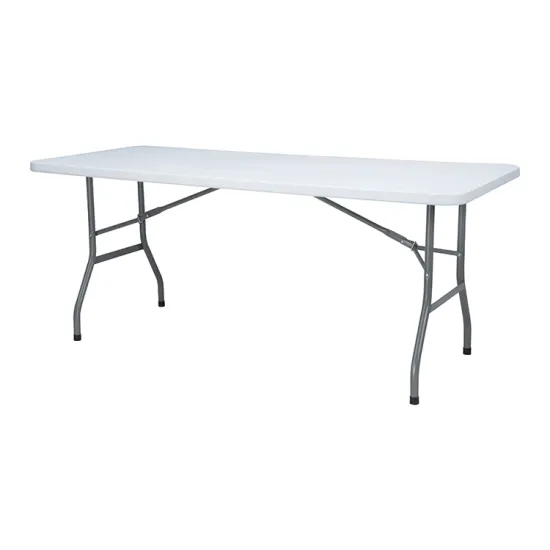 6FT Rectangle Plastic Trestle Folding Table with Stable HDPE Top