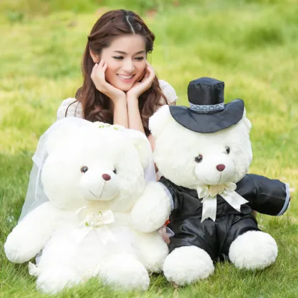 LOVELY PLUSH COUPLE ANIMAL BEAR TOYS STUFFED TEDDY BEAR