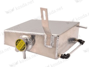 2JZ Aluminum Radiator RAW Overflow Header Tank With Radiator Cap
