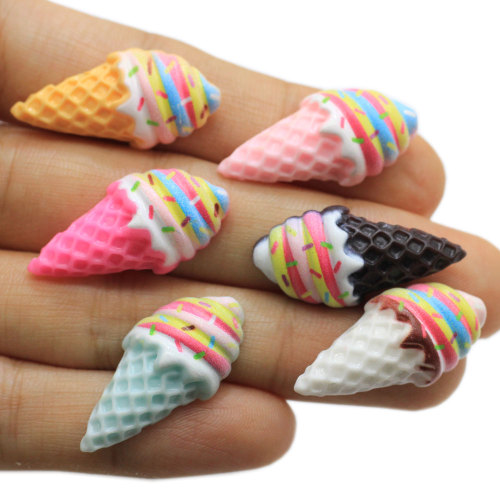 Hottest Resin Chocolate Sweet Cone Flatback Resin Craft Beads Cabochon Charm Candy Summer Simulation Food Scrapbook Making Part