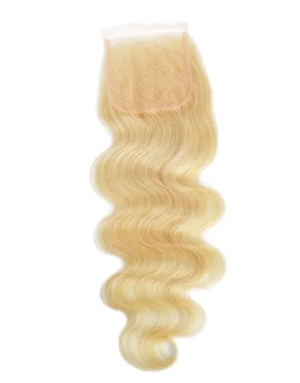 Wholesale 4x4 5x5 6x6 613 lace closure middle part closure blond color closure straight body wave
