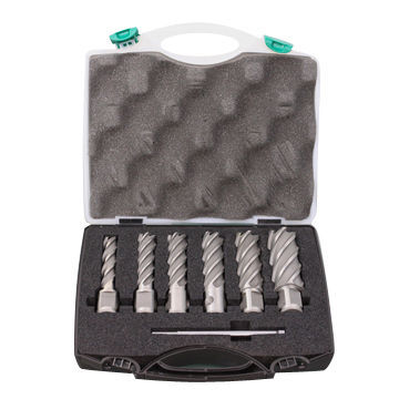 6-piece HSS Drill Set with Plastic Box, Made of Steel, Adopting Multiple-ply Cutting