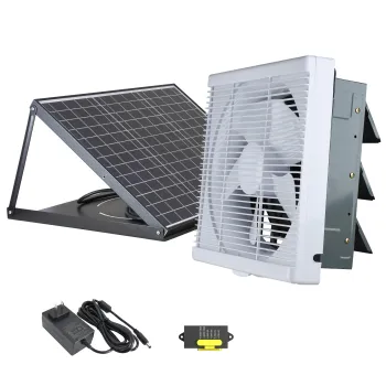 30W Dual-Powered Solar and Grid Electricity Axial Flow Attic Exhaust Fan