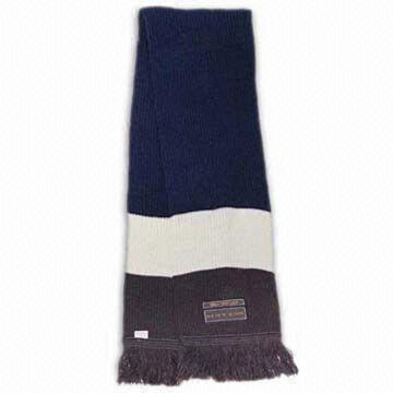 Scarf with Embroidery, Made of Acrylic, Measures 130 x 18cm