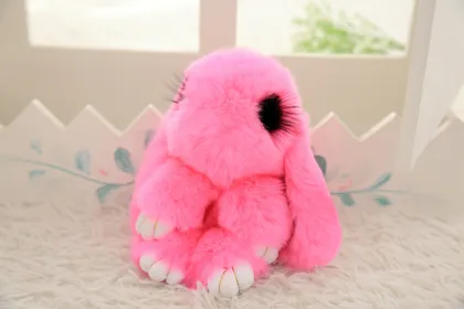 Soft plush bunny rabbit keychain