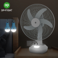 DP 16 inch oplaadbare bankventilator met zonnepaneel LED -lamp DC USB -uitgang