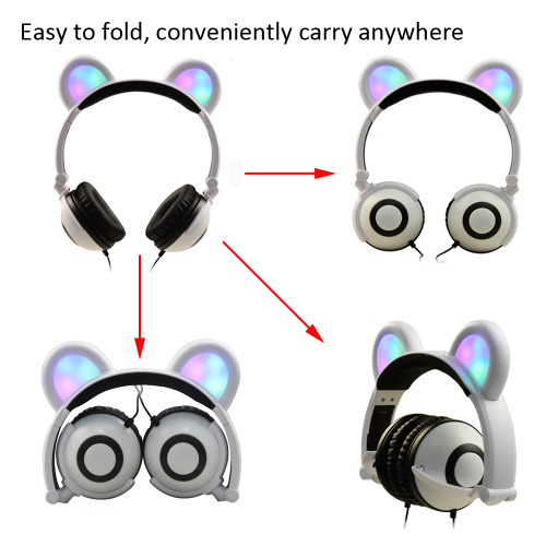 Original Factory LED Novelty Promotional Bear ear Headphones