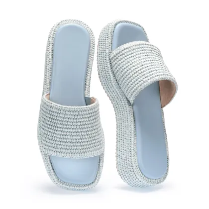 Woven Straw Flatform Beach Sandals Women