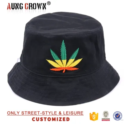 fisherman cotton black bucket hat