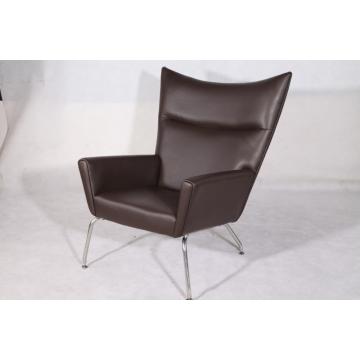 Leather Hans Wegner CH445 Wing Chair Replica