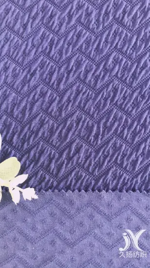 Navy Wave Stripes Knitting Jacquard