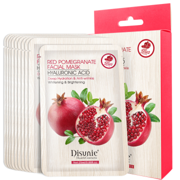Disunie Manufacturer's Organic Deep Hydrating Whitening Facial Mask with Natural Vegan Red Pomegranate and Hyaluronic Acid