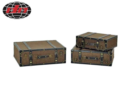 Set of Three Linen Hand Box