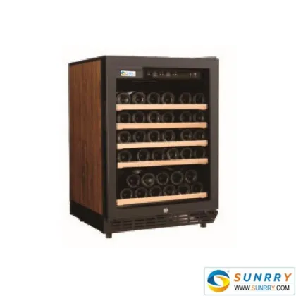 Electric dual zone wooden wine cellar cabinet