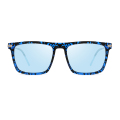 Nueva moda Mujeres cuadradas polarizadas azul claro acetato marco de metal de metal gafas de sol polarizadas