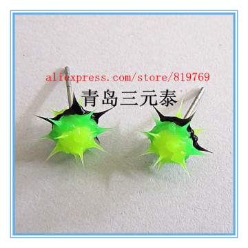 silicone spike rainbow earrings custom fashion earrings silicone spikey earrings koosh ball