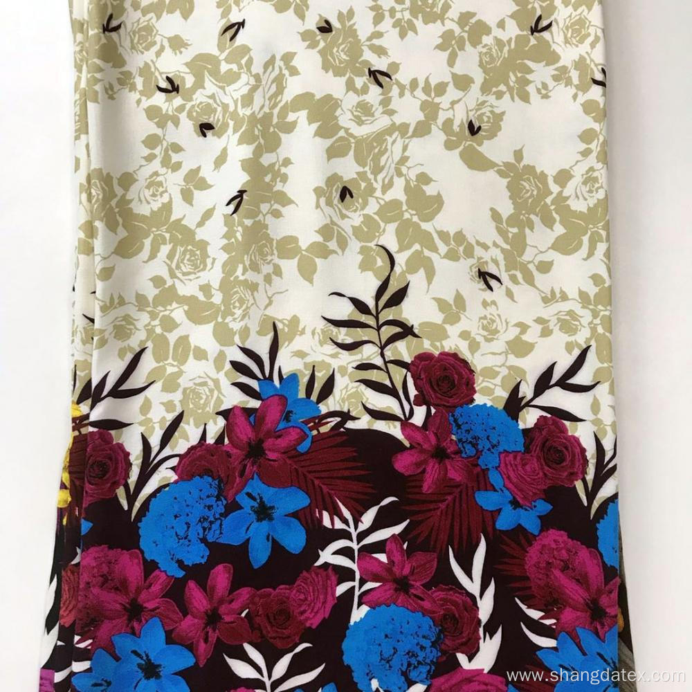 Flower Broder Twill Rayon Screen Print Fabric