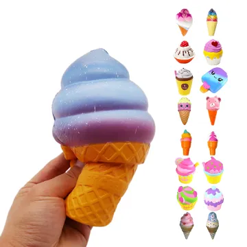 Custom Soft Kids Safety PU Foam Ice Cream Stock Shapes Slow Rising Stress Relief Squishy Toys