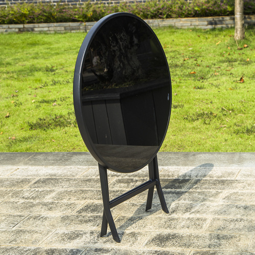 Black Folding Tempered Glass Large Table