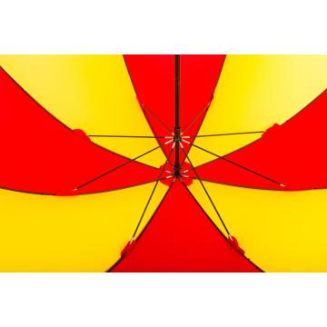 Yellow and red golf umbrella