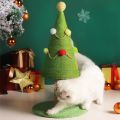 Christmas Tree Cat Scratcher Tower Green Natural Sisal