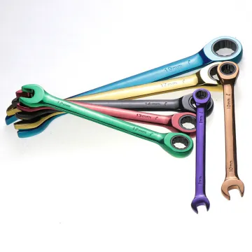 6-32mm Color Combination Ratchet Wrench Set - Dual-purpose Open End Wrench