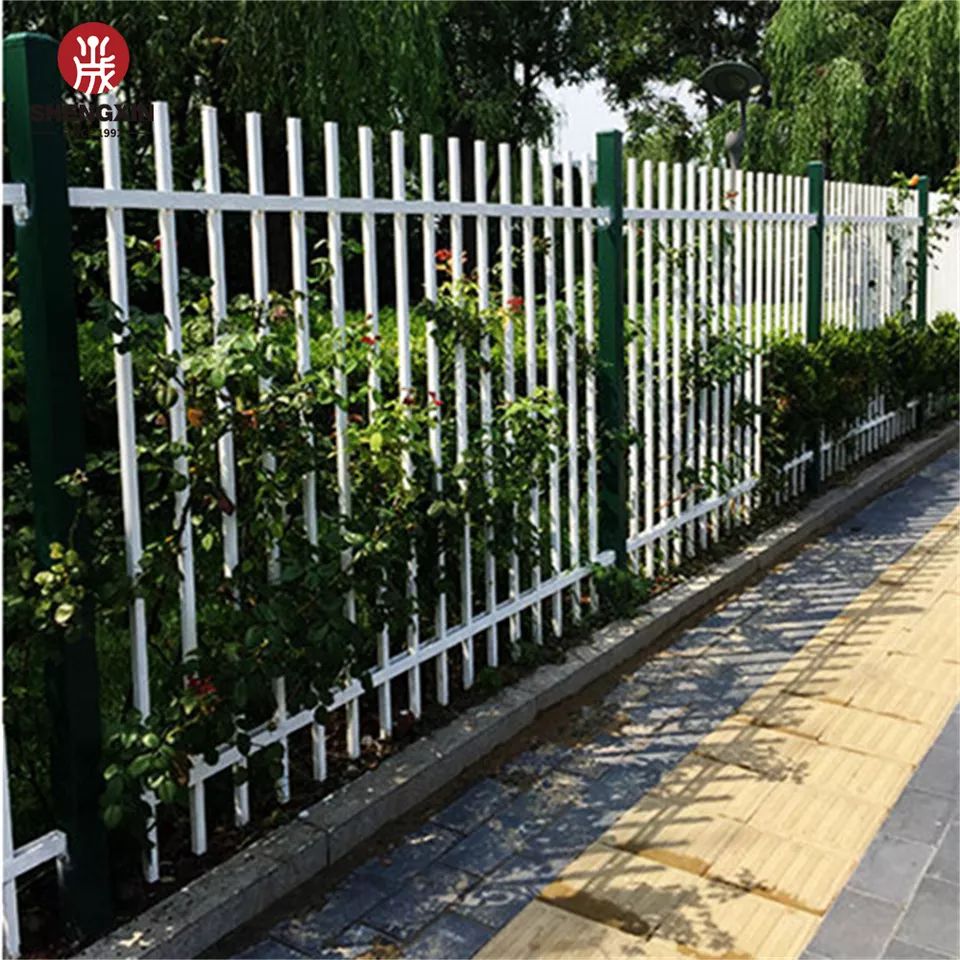 Panel pagar taman hiasan keluli bersalut putih