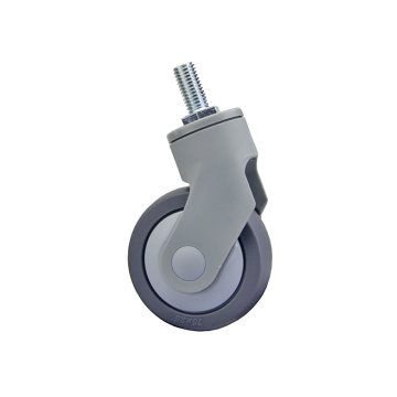 3 Inch 60KGS Capacity 360 Degrees Swivel TPR Medical Caster with Threaded Stem for Silent Hospital Bed Movement