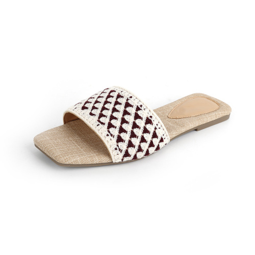 Woolen flat bottomed slippers