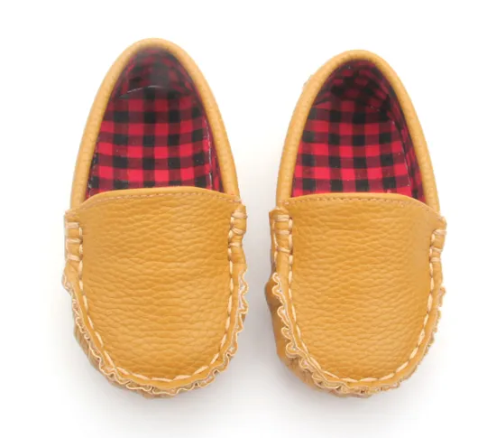 baby boys dress cheap wholesale kids shoes baby loafers with plaid