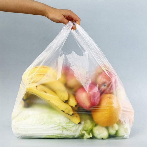 Black Big Plastic Poly Carrier T-Shirt Thank You Transparent Polythene Shopping Grocery Packaging Bag For Storage