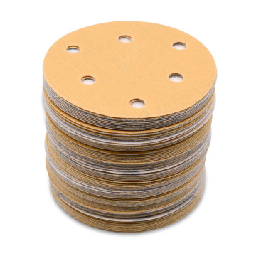 3M 5 Inch 6 Hole Yellow Zirconia Fiber Disc Sandpaper for Polishing