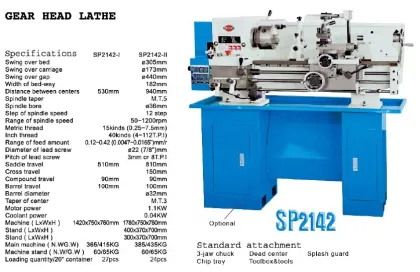 Sumore Lathe SP2142: New Manual Lathe Machine