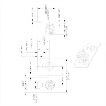 5214 Battery Contact Spring Solid Button Multiple 2Cell