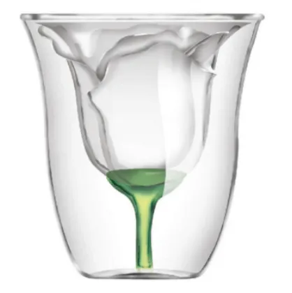 Valentine's day gift rose wine glass