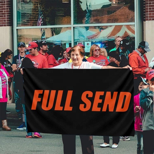polyester full send flag with brass grommets