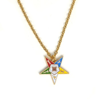 Custom Order of the Eastern Star Logo Necklace Pin: Personalized Masonic OES Lapel Badge and Charm