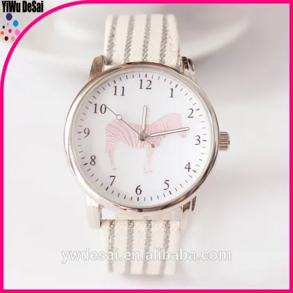 Striped fashion cute strap pony watch