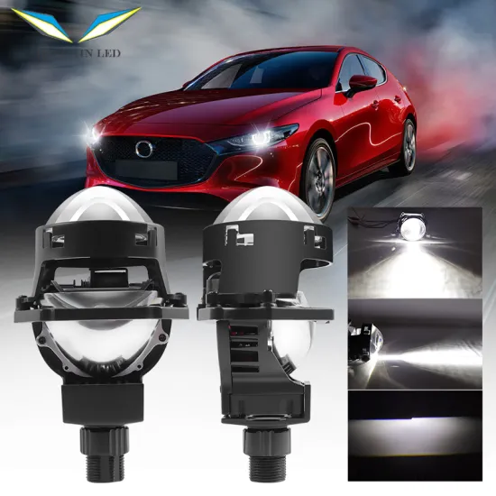 HearxinLED 3 Inch Bi Lens LED Projector Headlight 120W 6000K Hi/Lo Beam for H4 H7 9005 9006 Car Headlamp